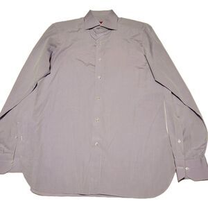 Isaia Napoli Light Purple 16/41 Men's Button Up Shirt 100% Cotton Made Italy EUC